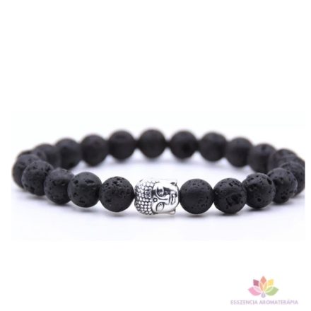 Lávakő Buddha Aromaterápiás Karkötő