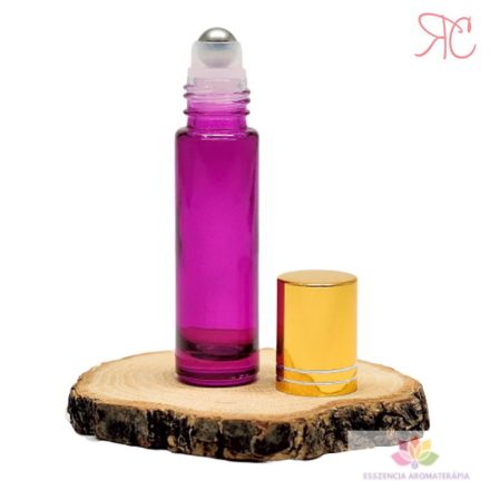 Rózsaszín golyós roll-on üres üveg, 10 ml
